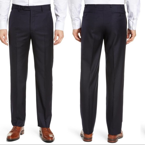 Zanella Other - Zanella Todd Relaxed Fit Flat Front Solid Wool Dress Pants Blue size 33